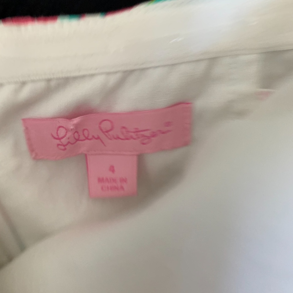Lilly Pulitzer Floral Keetan Strapless Silk Blend Dress In White Little Lilet - Picture 4 of 8